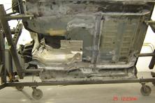 Sandblasted unwanted rust on underside of this 1997 F350 diesel 4 X 4 extended cab pick up truck.