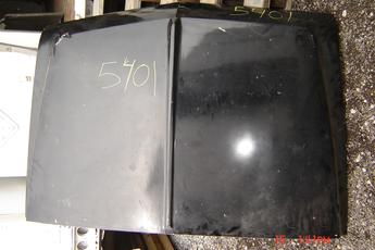 1967 1968 Chevrolet Hood. Pretty good condition, right front edge has some damage, in black primer, $150.